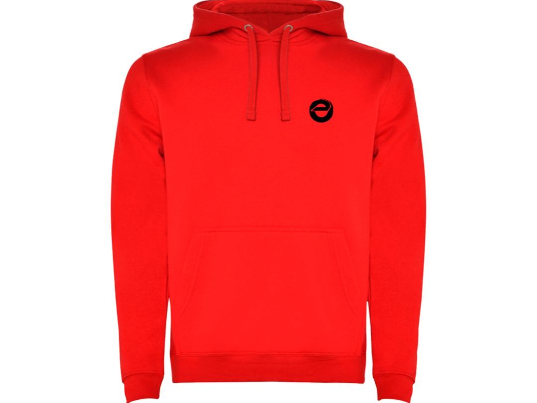 sudadera-wedit-roja-con-capucha-y-logo-negro